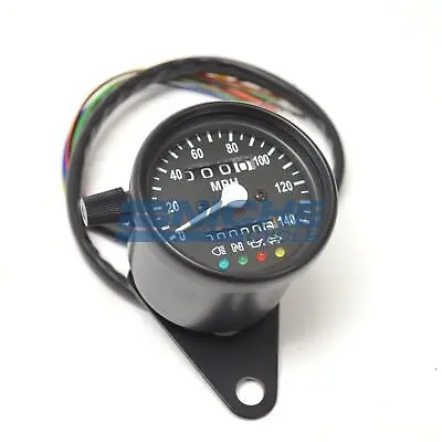 Black Mini Motorcycle Mechanical Speedo Dummy Lights Speedometer Gauge 2:1 • $132.65