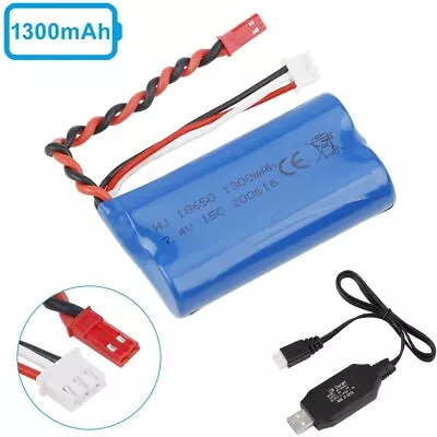 £12.99 • Buy 7.4V 1300mAh Li-ion Battery JST Plug 18650 RC Helicopter MJX F-45 Revell F645 UK