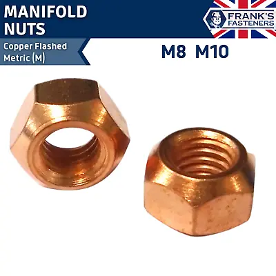 £11.91 • Buy M8 M10 COPPER Flashed Exhaust Manifold Nuts - Metric Pitch High Temperature Nut