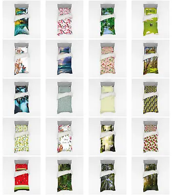 Ambesonne Nature Scenery Bedding Set Duvet Cover Sham Fitted Sheet In 3 Sizes • $90.99