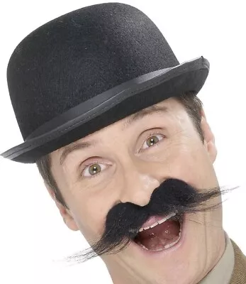 Mens 20s 1920s Investigator Gent Fancy Dress Tash Moustache Black By Smiffys • £6.15