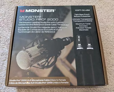 Monster Cables Studio Pro 2000 100' Mic Cable - NEW In Box • $351.14