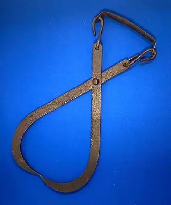 Antique Steel Iron Ice Block Tongs Hooks Primitive Rare Tools • $25