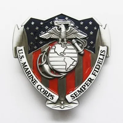U.S. Marine Corps Semper Fi Military Colors Metal Belt Buckle • $9.99