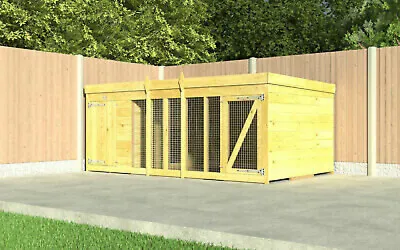Dog Kennel & Run 10ft X 6ft Fully Pressure Treated Tanalised Timber • £584.98
