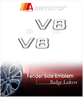 2x 3D V8 Chrome Emblem Letters Badge Fits Mercedes CLK W211 S500 E500 W203 AMG • $12.34