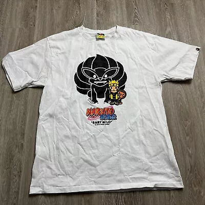 A Bathing Ape Bape FW18 Naruto Baby Milo #4 T-Shirt Tee White Black Men's XL • $157.50