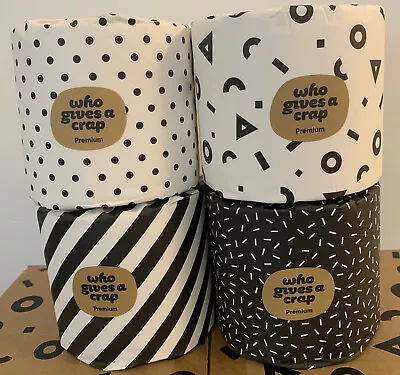 $12.50 • Buy 4 Rolls 3 Ply 370 Sheets Who Gives A Crap Premium Toilet Paper 100% Bamboo