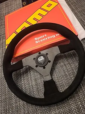 MOMO MonteCarlo 350mm 14' Suede Leather Thickened Spoke Sport Steering Wheel • $105