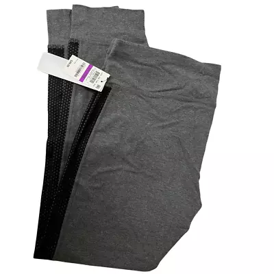 Ideology Womens Mesh Trimmed Yoga Leggings In Charcoal Heather Sz XXL New • $18.63