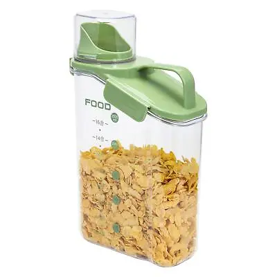 2.8L Airtight Dry Food Kitchen Rice Dispenser Container Cereal Box Storage Green • £9.95