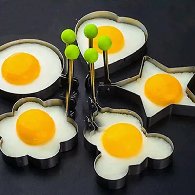 Egg Mould Stainless Steel Egg Form Shaped Fried Cooking Mould Reusable Pancake • £4.91
