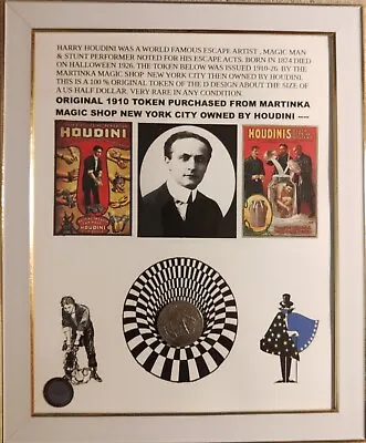 Original Martinka Magic Shop Token From Store Owned By Houdini Framed  Very Nice • $149.99