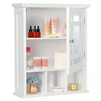 Bathroom Cabinet Single Door Wall Mount Medicine Cabinet With Mirror Shelf • $39.83