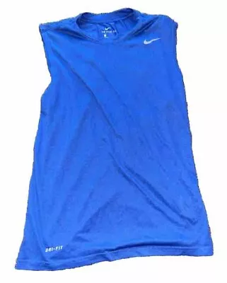 Mens The Nike Tee Dri Fit Sleeveless Blue Tank Shirt Size Small #727981 • $15
