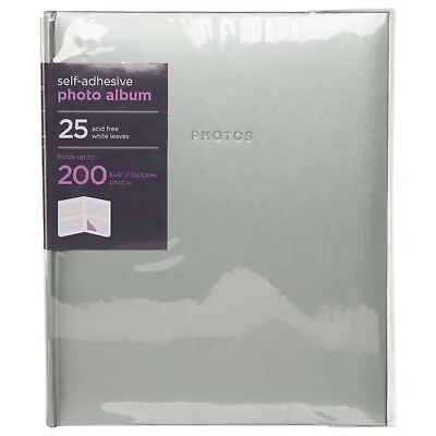 £13.49 • Buy WHSmith Large Silver Photo Album 25 White Self Adhesive Leaves Holds 200 Photos