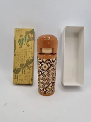 Hakone Marquetry Kokeshi Doll Wooden Toothpick Holder Very Rare Japanese VGC • £29.92