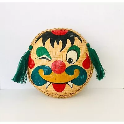 Vietnamese Theatre Character Mask Handmade Bamboo Hanoi Cultural Folk Art Round • $21.99