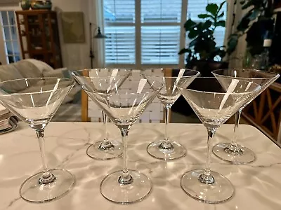 6 RIEDEL CRYSTAL MARTINI GLASSES 5 3/4” Vintage • $120