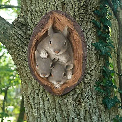 $15.19 • Buy Easter Squirrel Tree Hugger Yard Art Outdoor Tree Hole Statues Tree Face Decor