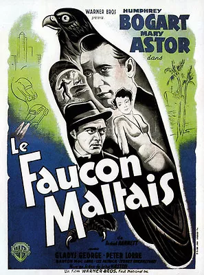 THE MALTESE FALCON Movie Promo POSTER French D Humphrey Bogart Mary Astor • $9.98