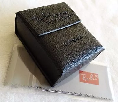 New RayBan Black Wayfarer Folding Sunglasses Case W/ Cleaning Cloth • $10.99