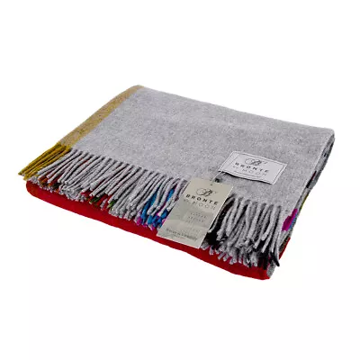 £77.99 • Buy Bronte Henley Grey Multi Colour 100% Soft Merino Lambswool Wool Blanket Throw