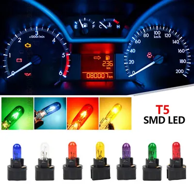 10Pcs T5 1.2W SMD LED Car Instrument Gauge Dash Light Interior Indicator Bulbs • $7.54