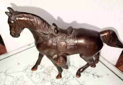 Vintage DODGE USA Horse Figurine Bronzed Copper Cast Metal Statuette Sculpture • £10