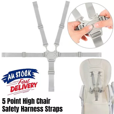 2PCS High Chair Security Straps Replacement 5 Point Children Safety Harness Belt • $3.99