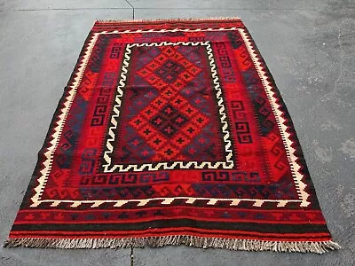 Traditional  Kilim Rug Handwoven Turkish Design Rug Wool Rug  • $125