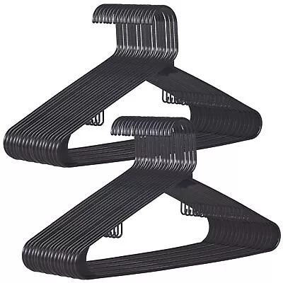 Black Plastic Hangers Pack Of 100 Durable Slim T-Shirt Hanger Home Organizer • $24.59