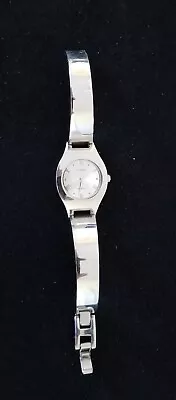 Fossil Silver Tone Stainless Steel Cuff Watch FS2561 6.5  Max Size New Battery • $9.99