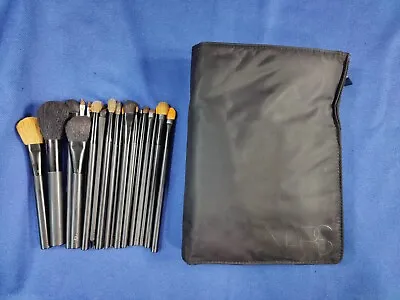 Nars Black Makeup Brush Holder 32 Pocket Apron Belt Strap Bag Plus Contents • $199.99