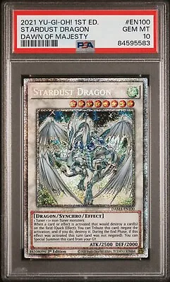 Yugioh STARDUST DRAGON Starlight Rare DAMA-EN100 1st Edition GEM MINT PSA 10 • $775