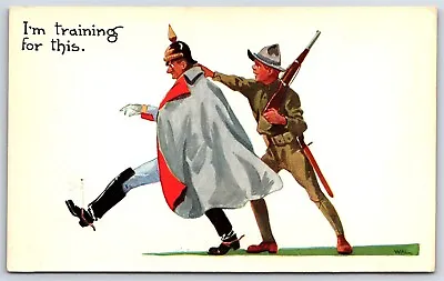 Postcard WW1 Propaganda Solider Taking Kaiser Helmet A/s B. Wall #1 S29 • $14.99