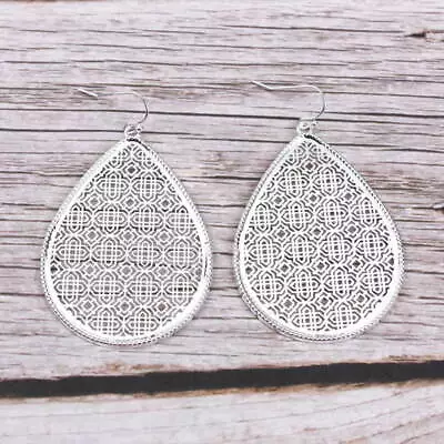 Gold Filigree Teardrop Moroccan Statement Earrings For Women Texture Jewelry • $2.09