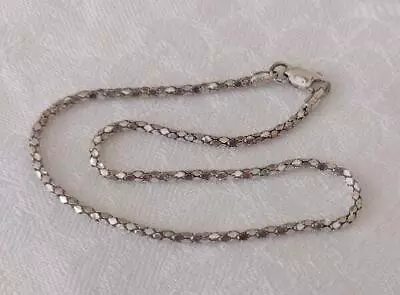 FAS Vintage 10  Sterling Silver Ankle Bracelet Popcorn Chain Italy 3 Grams • $18.99