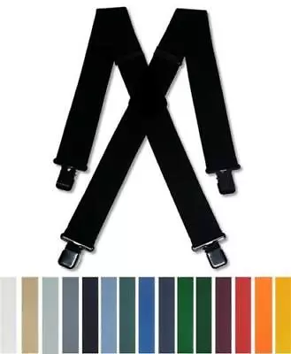 £14.99 • Buy Mens Braces Heavy Duty Assorted Colours 1.5  Or 2  Work Trousers Black Clips