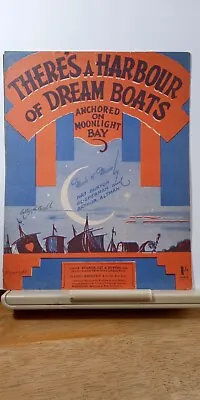 £1.50 • Buy There's A Harbour Of Dream Boats Anchored On Moonlight Bay VINTAGE SHEET MUSIC 