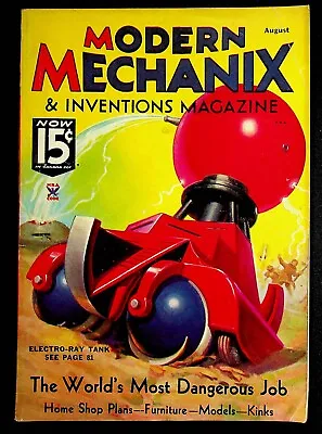 Modern Mechanix Magazine August 1935 Great Ads Electro Ray Tank Shop Plans • $8.95
