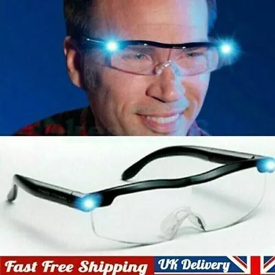 180% Magnifier Glasses With Led Light Magnifying Glasses Loupes  Reading Sewing • £6.89