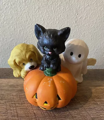 Morehead Halloween Figurine Pumpkin Kitten Puppy Ghost 4” Tall • $14