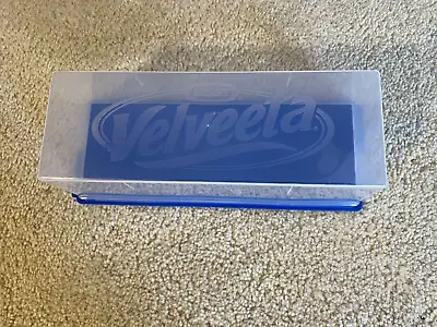 Vintage Kraft Velveeta Cheese Keeper Storage Holder Box Blue Base • $8.29