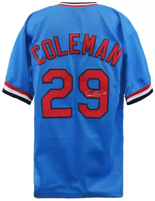 Vince Coleman (CARDINALS) Signed Blue Custom Baseball Jersey - (SCHWARTZ COA) • $125.06