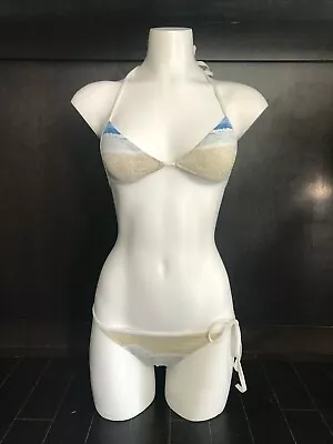 Aaron Chang XS NEW Sandy Beach Reversible Photo Print Bikini • $120