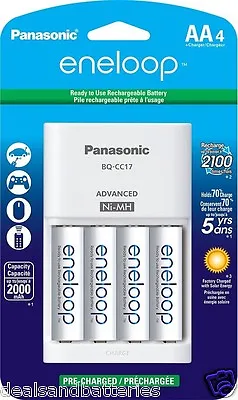 Panasonic Eneloop AA NiMH Charger With 4 AA Batteries  • $27.39