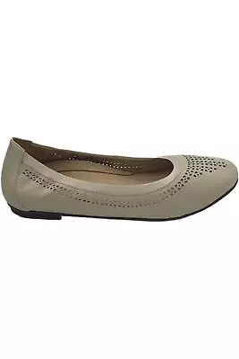 Vionic Perforated Leather Ballet Flats Whisper Cream • $44.99