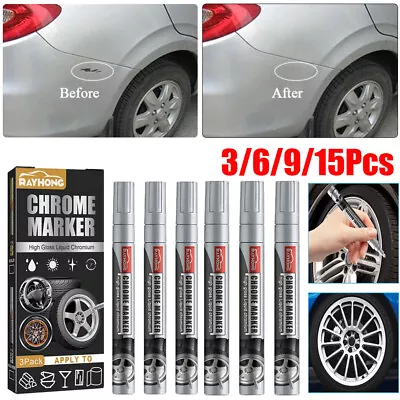15-3PCS Liquid Mirror Chrome Marker Set DIY Auto Car Paint Pens Metallic Markers • £8.45