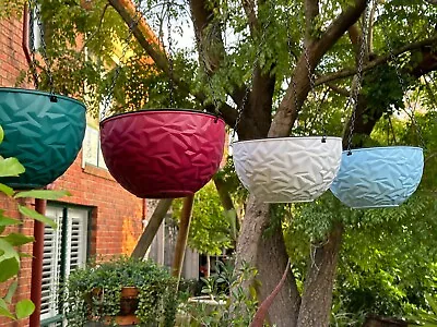 $14.90 • Buy Large PP Resin Hanging Plant Pots Flower Baskets Planters Self Watering Wall